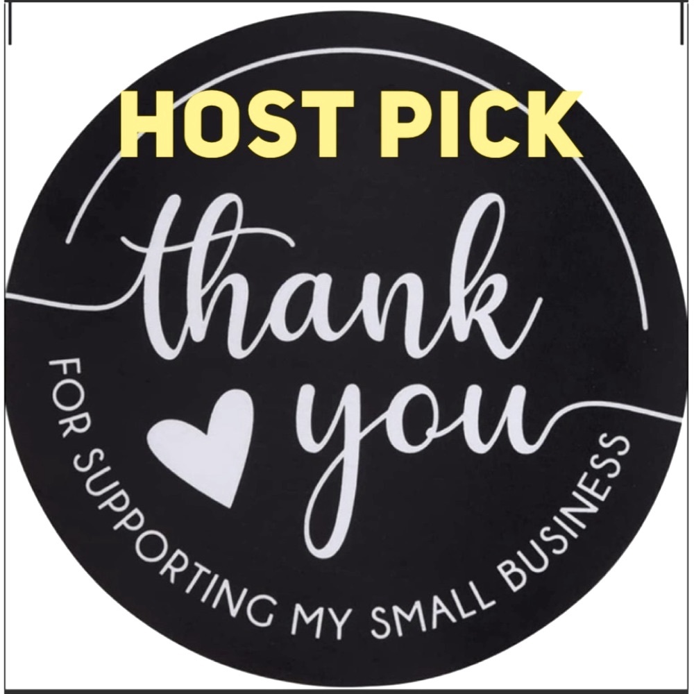 🖤50 Black and white 2 inch Thank you stickers - Picture 1 of 5